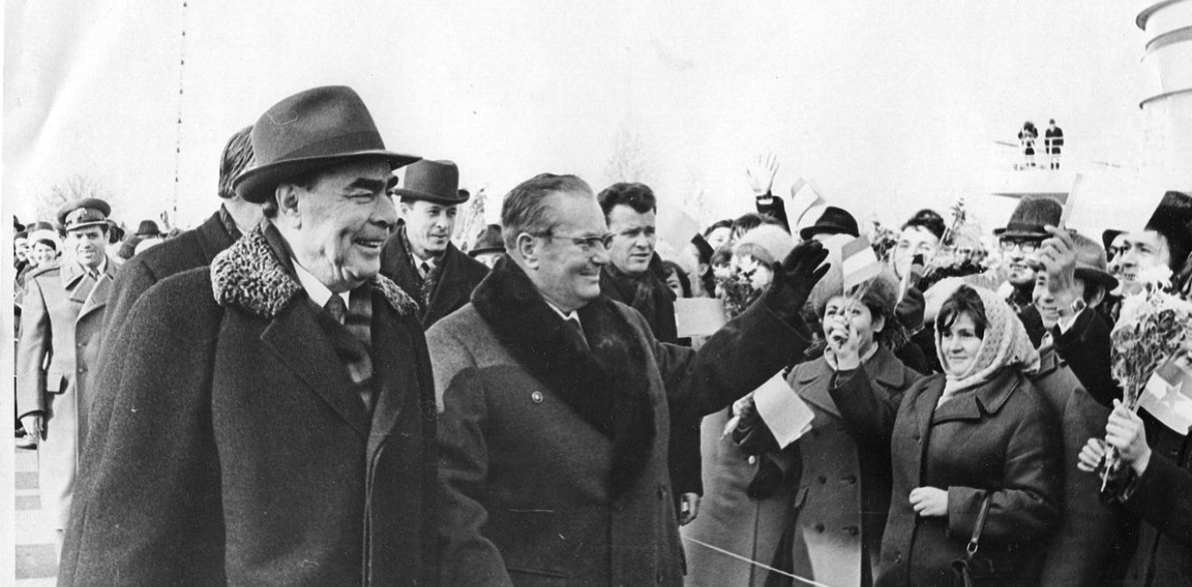 Leonid Brezhnev meets Josip Broz Tito, 1973