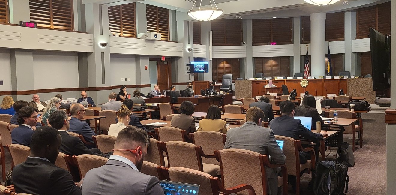 Shot of the Office of the USTR prior to giving testimony