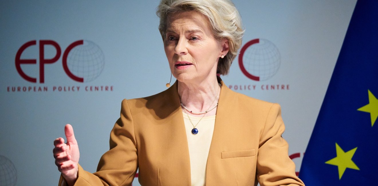 Ursula von der Leyen speaking at the European Policy Center