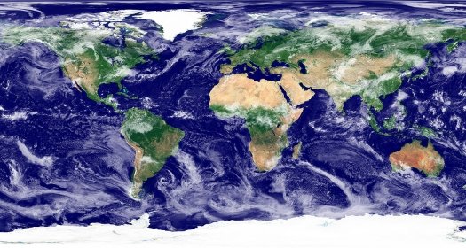 Satellite image of the world