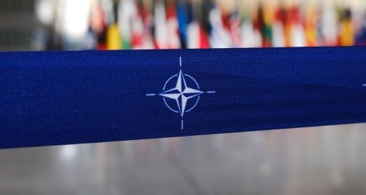 Nato logo on a banner