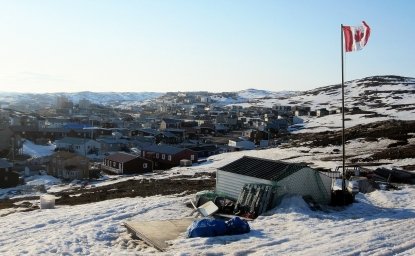 Iqaluit with Canada Flag