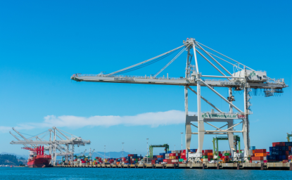 Crane at container terminal