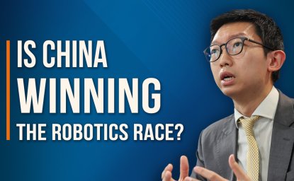 Title Card for video on the US-China robotics race