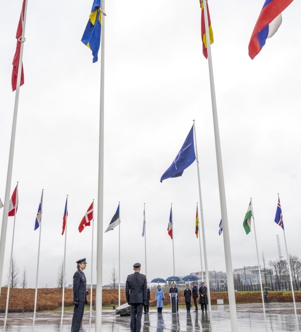 Swedish flag is raised at NATO HQ