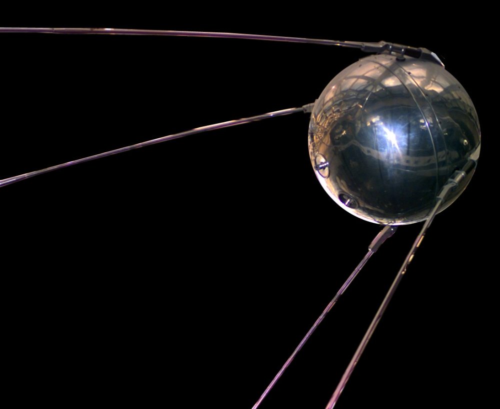 A mockup of the Sputnik 1 at the National Air and Space Museum.