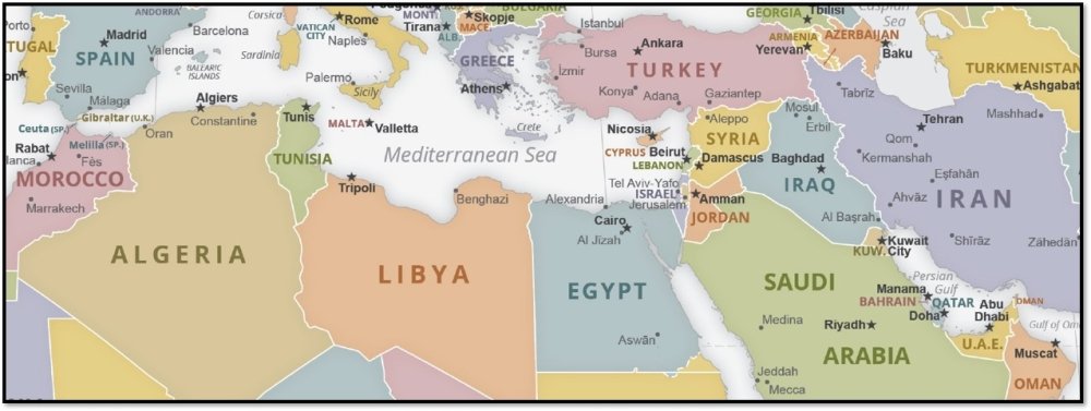 Middle East political map