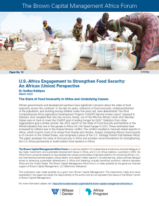 Cover for the U.S.-Africa Engagement to Strengthen Food Security: An African (Union) Perspective publication