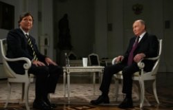 Tucker Carlson interviewing Vladimir Putin on February 8, 2024