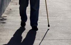 Man walking with a cane