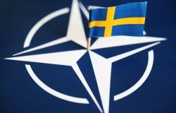 NATO and Sweden's flags