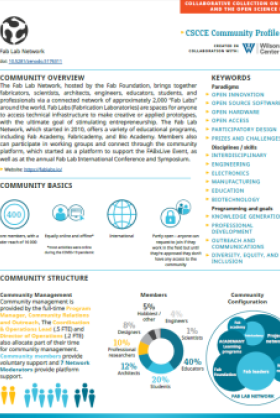 Scientific Community Profile sheet on Fab Lab Network